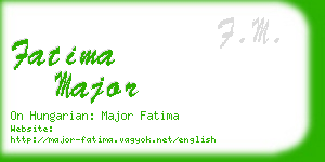 fatima major business card